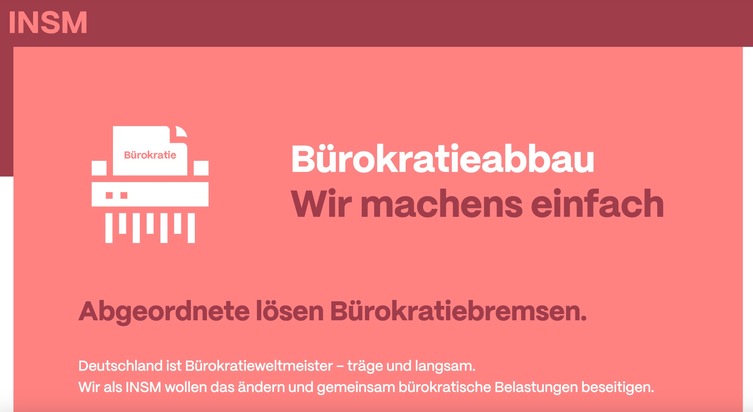 Um das Bürokratiemonster zu besiegen: INSM kombiniert Tinder und Abgeordnetenwatch / Das neue Bürokratie-Paten-Portal ist da