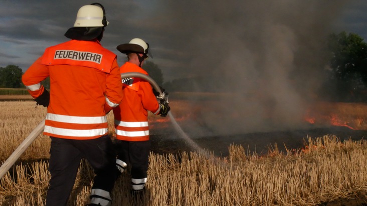 FW Celle: Städteübergreifende Übung in Hustedt - Feuerwehren aus Hustedt und Eversen üben Vegetationsbrandbekämpfung!
