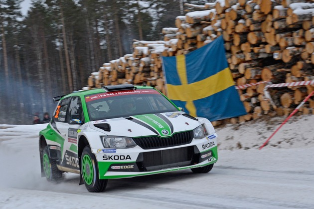 Rallye Schweden: Tidemand feiert umjubelten Heimsieg im SKODA FABIA R5