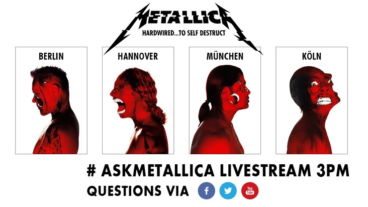 METALLICA in Deutschland! 4 Rock Heroen, 4 Städte &amp; 1 exklusiver Livestream-Chat