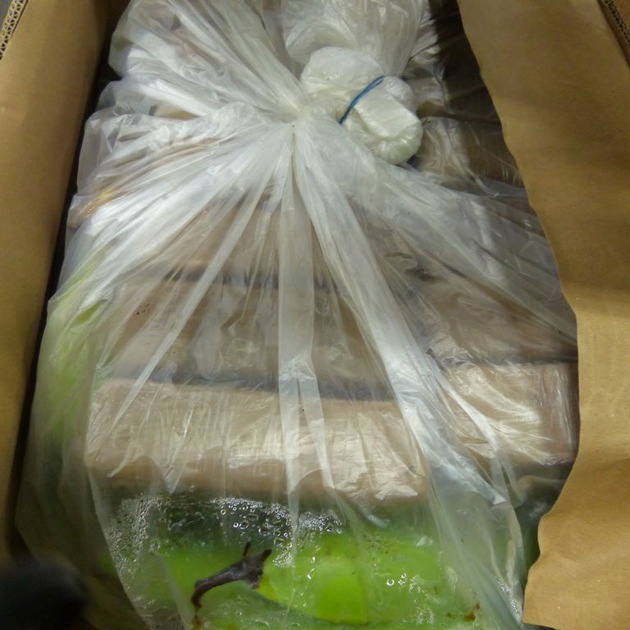 ZOLL-E: Kokain in Bio-Obst
- Zollfahndung Essen stellt rund 190 kg Kokain in 9-Tonnen-Lieferung Bananen sicher
