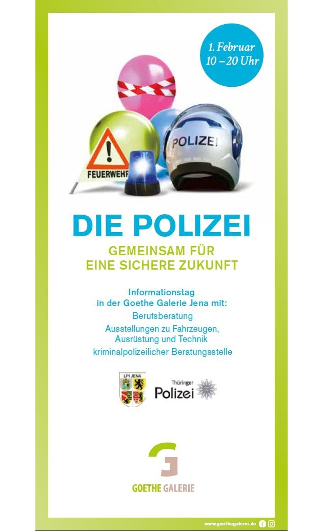 LPI-J: Dich für alle Fälle ausbilden? Sicher machen wir das. Die Jenaer Polizei informiert in der Goethe Galerie