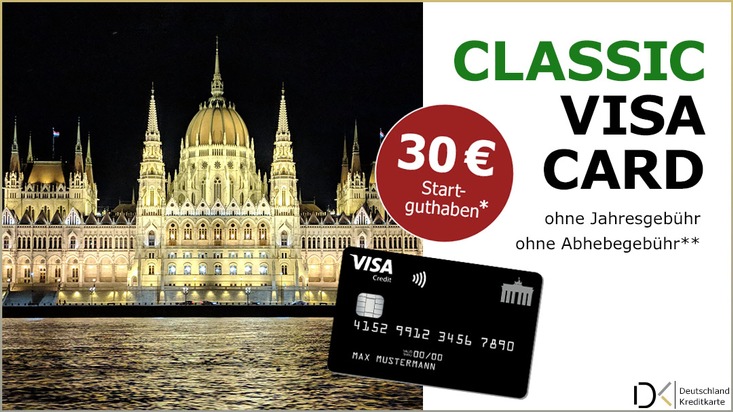 Visa Deutschland-Kreditkarte Classic und Gold / 30 Euro Startguthaben im Februar 2020