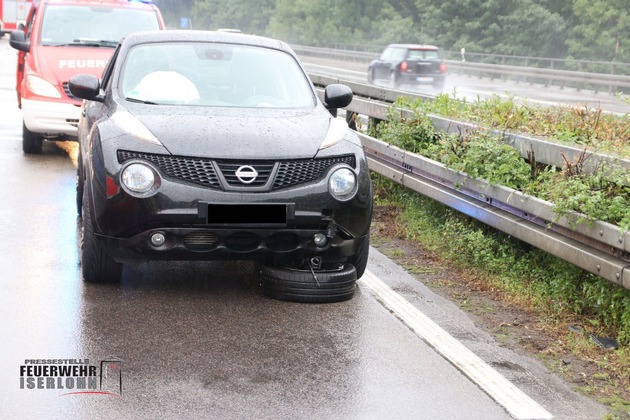 FW-MK: Verkehrsunfall auf der Autobahn 46, zwei Verletzte