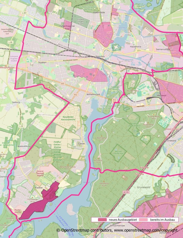 Telekom baut Glasfaser in Berlin Kladow