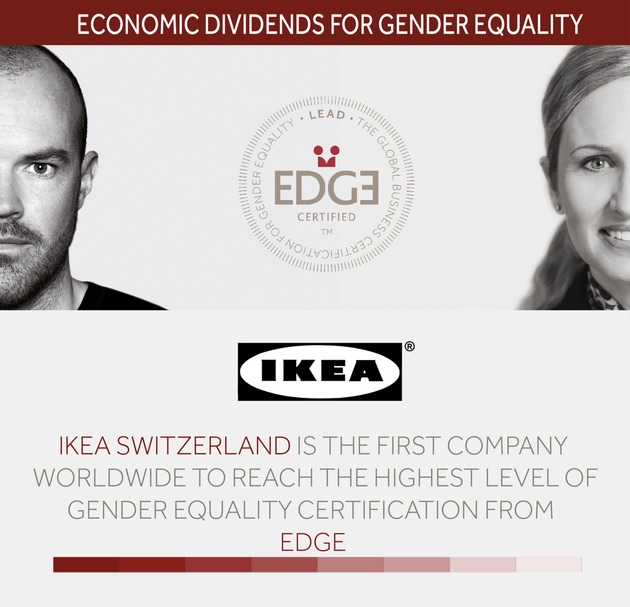 IKEA Suisse est la première entreprise du monde à obtenir le plus haut niveau de certification EDGE en matière d&#039;égalité des sexes