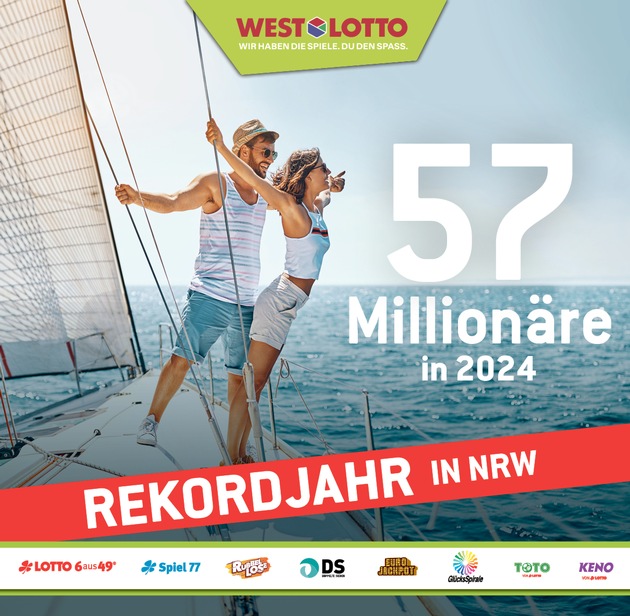 Rekord: erstmals mehr als 50 Millionengewinne / WestLotto-Gewinnerbilanz 2024