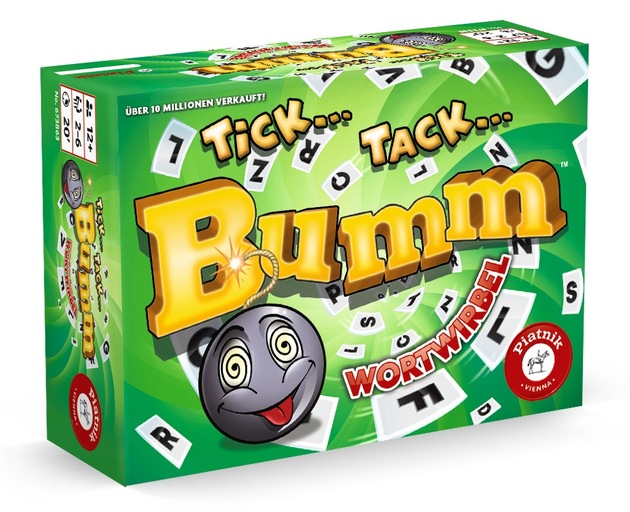 Tick Tack Bumm Wortwirbel: Neuer Partyspielkracher von Piatnik ist ein explosiver Buchstabensalat