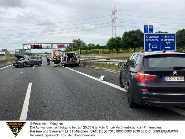 FW-M: Verkehrsunfall mit einem Verletzten (Lochhausen)