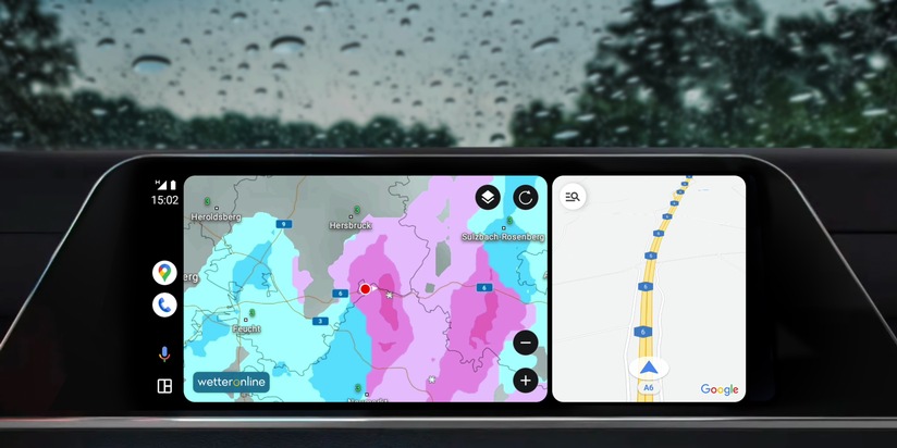 WetterOnline Meteorologische Dienstleistungen GmbH: WetterOnline jetzt für Android Auto / Live-Wetterinformationen auf Achse