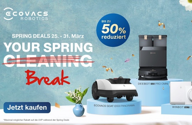 Frühlingsfrische Sauberkeit mit den besten ECOVACS Deals / Leistungsstarke Saug-, Wisch- und Mähroboter zu Top-Preisen für ein makelloses Zuhause und einen perfekt gepflegten Garten