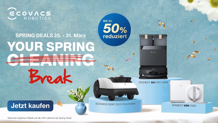 ECOVACS ROBOTICS: Frühlingsfrische Sauberkeit mit den besten ECOVACS Deals / Leistungsstarke Saug-, Wisch- und Mähroboter zu Top-Preisen für ein makelloses Zuhause und einen perfekt gepflegten Garten