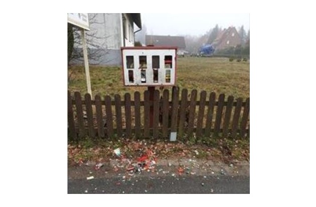 POL-CE: Faßberg - Unbekannte brechen Kaugummiautomaten auf