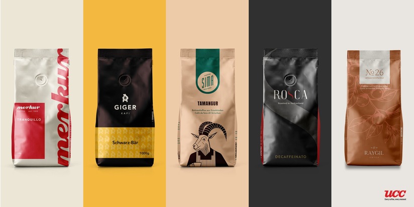 Rebranding chez UCC : Cinq icônes suisses du café sous un nouveau jour