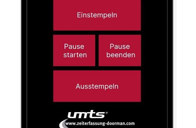 UMTS Media Service GmbH: Rechtssichere Zeiterfassung leicht gemacht / Mit dem Zeiterfassung-Doorman stellt UMTS Media Service ein neues, nutzerfreundliches Produkt zur rechtssicheren Erfassung von Arbeitszeiten vor