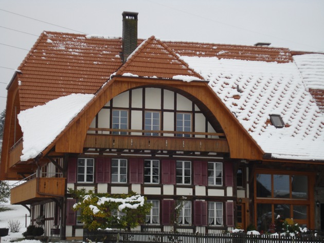 Mehr Sicherheit durch Schneehalter / Sicherheit geht vor! Das gilt insbesondere auch im Zusammenhang mit Schnee, der vom Dach abrutschen und so gefährlich werden kann