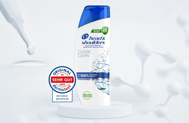 Sehr gute Hautverträglichkeit bestätigt: Head & Shoulders Classic Clean erhält Dermatest® Garantie Siegel