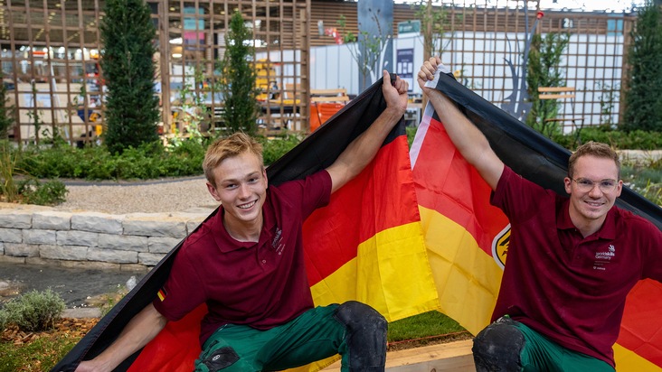 Finale der Berufe-Weltmeisterschaft in Lyon - „Landscape Gardening“-Wettbewerb: 10. Platz für Theo Kleinstäuber und Anton Schimeck bei den 47. WorldSkills 2024