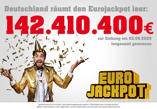 Deutschland knackt den Eurojackpot: Über 142 Millionen Euro in Deutschland gewonnen – 154.155 Euro gehen nach Dresden