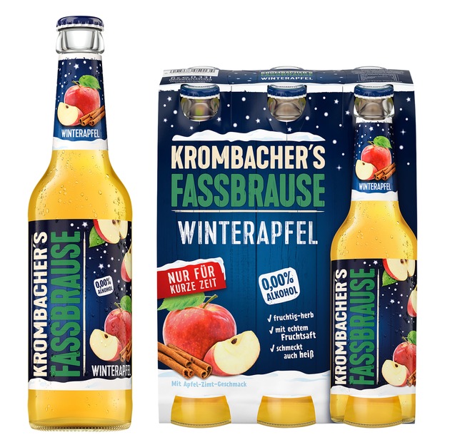 Winterapfel bekommt Verstärkung: Krombacher's Fassbrause Winterpflaume feiert Premiere
