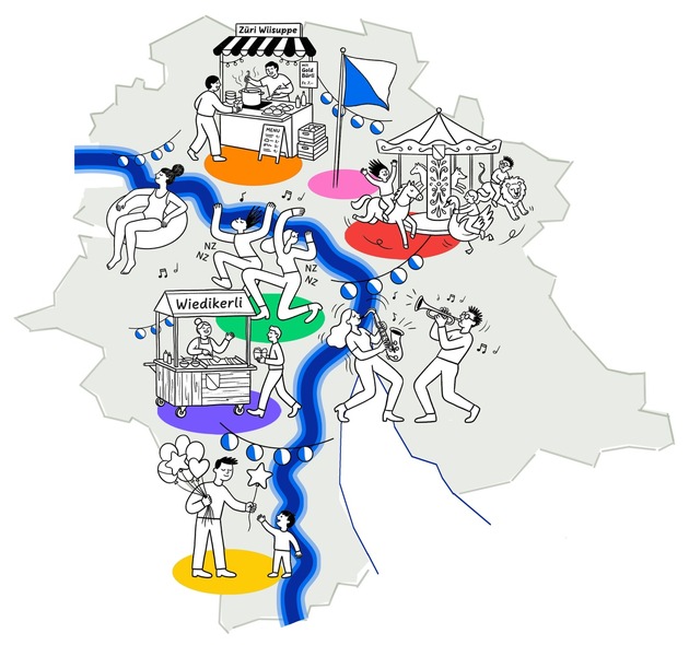 Neues Zürcher Stadtfest entlang von Sihl und Limmat