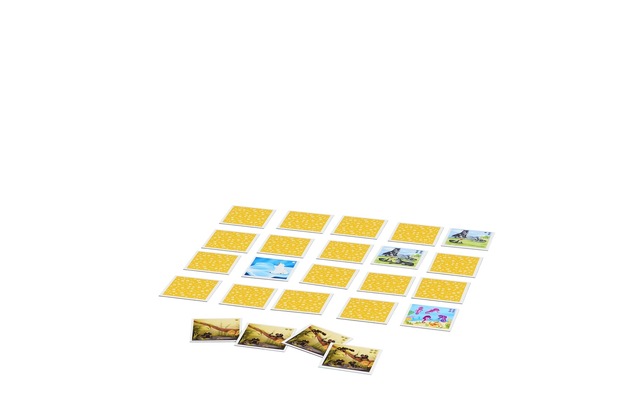 Memoett: Vierk&ouml;pfige Tierfamilien gesucht - Farbenfrohes Memospiel von Piatnik