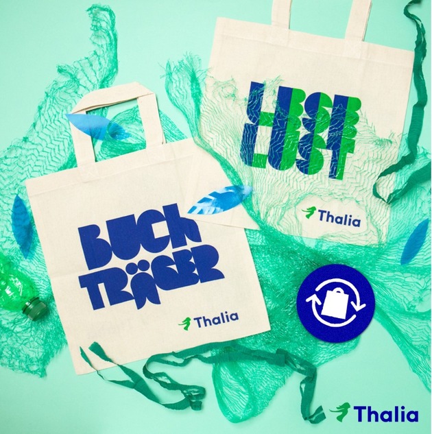 &quot;Mehrweg, ja bitte&quot;: Thalia verzichtet auf Plastiktüten/ Mehrheit der Kunden für den Verzicht/ Alternative Stoffbeutel mit attraktiven Motiven zu vergünstigten Preisen