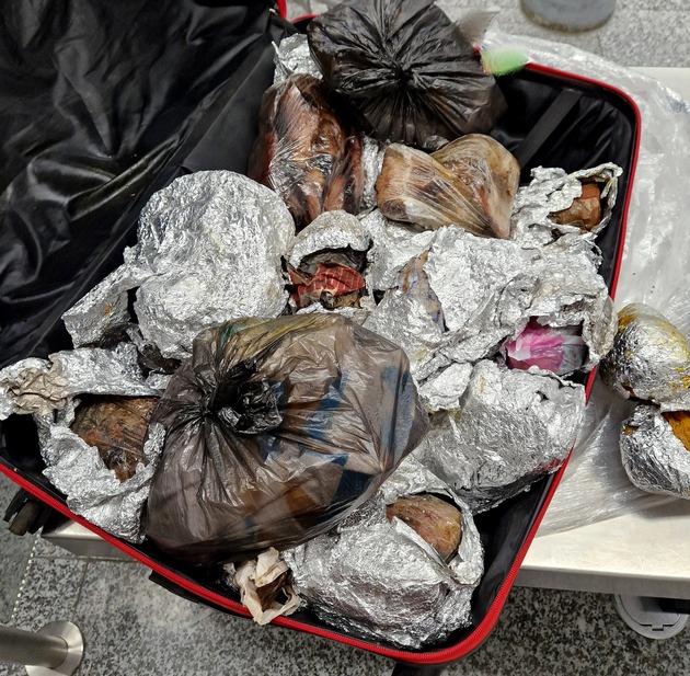 HZA-H: Zwei Koffer voller ungekühlter Lebensmittel - Zoll Hannover beschlagnahmt rund 40 kg Fleisch- und Fischprodukte