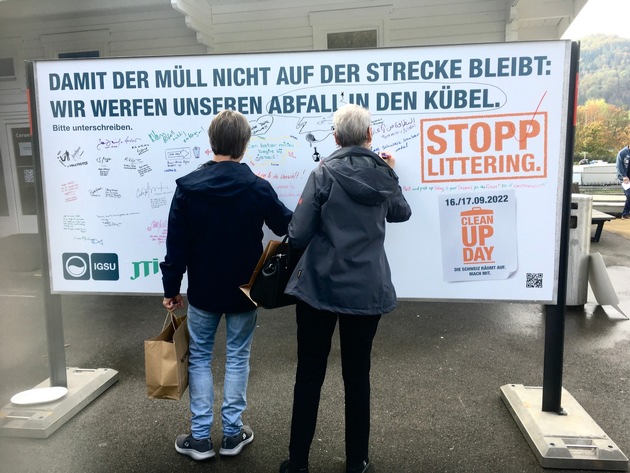 Medienmitteilung: «Müllhalde A1: Mit Unterschriften gegen Littering»