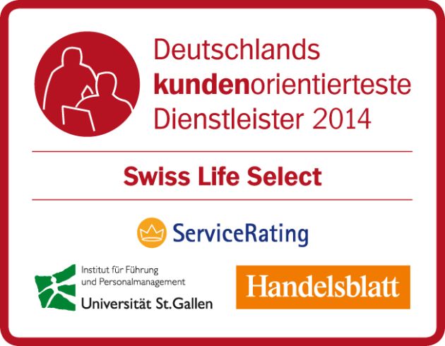 &quot;Deutschlands kundenorientierteste Dienstleister&quot;: 
Swiss Life Select zum vierten Mal in Folge ausgezeichnet