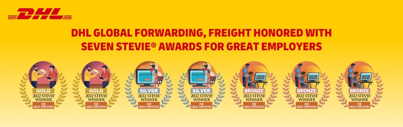 PM: DHL Global Forwarding, Freight mit Stevie Awards® in Gold, Silber und Bronze ausgezeichnet / PR: DHL Global Forwarding, Freight honored as Gold, Silver, and Bronze Stevie Award® winner