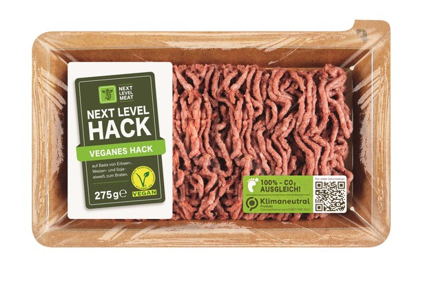 &quot;Next Level Meat&quot;: Vegane Burgerpatties und veganes Hack von Lidl werden klimaneutral / Lidl spart zusätzlich Plastik durch nachhaltigere Verpackung der &quot;Next Level Meat&quot;-Produkte