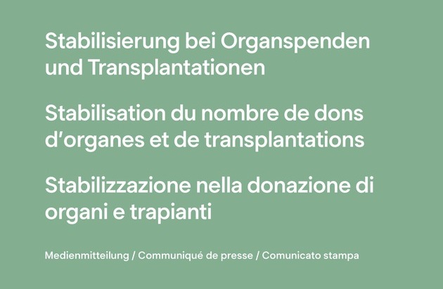 Swisstransplant: Stabilizzazione nella donazione di organi e trapianti