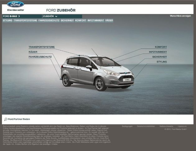 Schneller Zugriff und einfache Suche: Neuer Ford Online Zubehörkatalog geht an den Start (BILD)