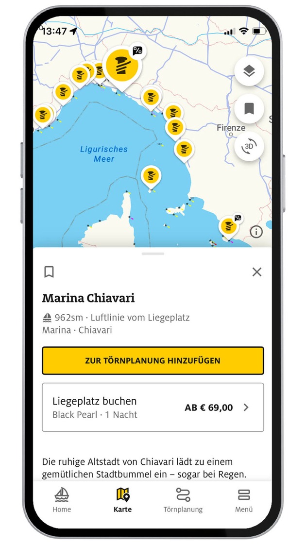 ADAC Skipper App: Jetzt mit intelligenter Liegeplatzsuche / Der digitale Lotse für alle, die sich auf dem Wasser zuhause fühlen