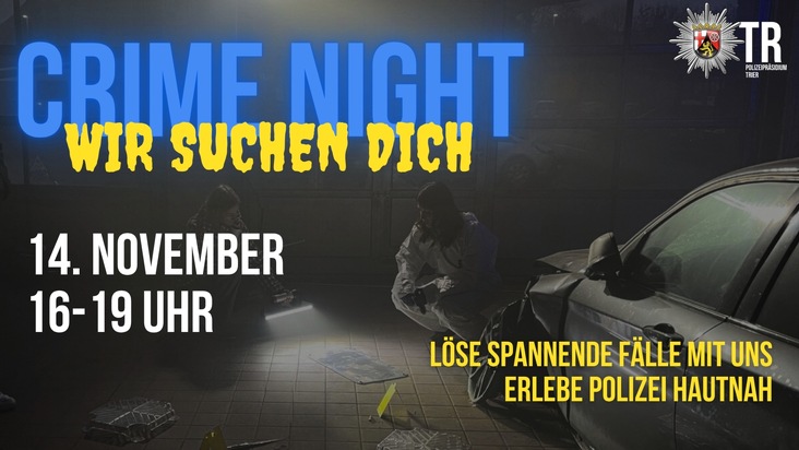 POL-PPTR: Crime Night Trier: Spannende Programmpunkte und fesselnde Einblicke
