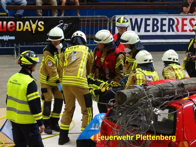 FW-PL: Plettenberg-Löschgruppe Ohle vertritt zum fünften Mal in Folge erfolgreich die Plettenberger Feuerwehr bei den deutschen Meisterschaften in der Verkehrsunfallrettung