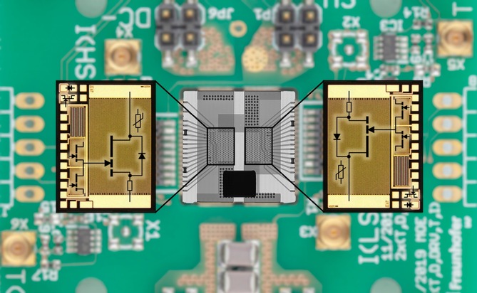 PCB-embedded GaN-on-Si half bridge circuits for modular use
