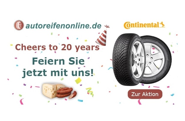&quot;Cheers to 20 years&quot; Autoreifenonline.de wird 20 - und feiert online mit seinen Kunden