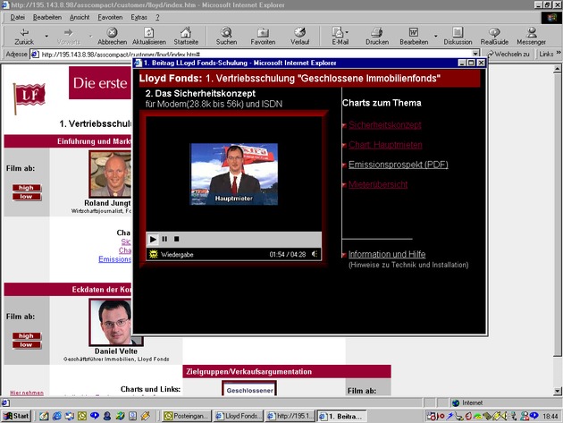 Lloyd Fonds bietet die erste Multimedia-Internet Schulung für Immobilienfonds an