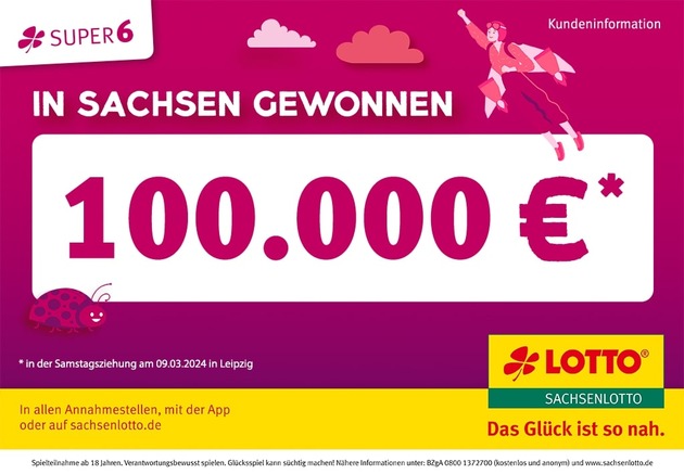100.000 Euro gewonnen: Drei Sachsenlotto-Großgewinne am Wochenende im Freistaat
