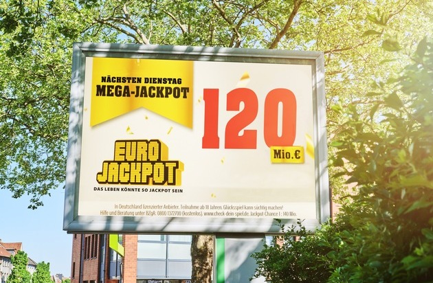 Eurojackpot erreicht die Maximalsumme / 120 Millionen Euro im Mega-Jackpot am Dienstag (6. Mai)