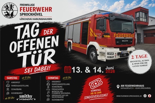 FW-EN: Tag der offenen Tür beim Löschzug Haßlinghausen - Samstag rockt Smithy in Fahrzeughalle- (mit der Bitte um Bekanntmachung in den örtlichen Medien)