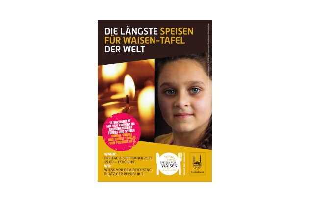 Einladung | Längste „Speisen für Waisen“-Tafel der Welt in Berlin: Solidarität mit den Kindern im Erdbebengebiet Türkei-Syrien
