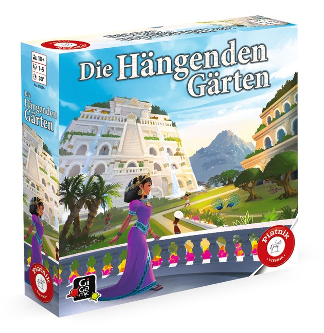 Die H&auml;ngenden G&auml;rten: &bdquo;Vertical Gardening&ldquo; im alten Babylon! Cleveres Strategiespiel von Piatnik