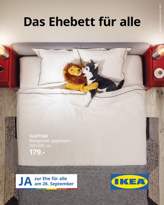 IKEA Schweiz lanciert &quot;Ehebett für alle&quot; Kampagne