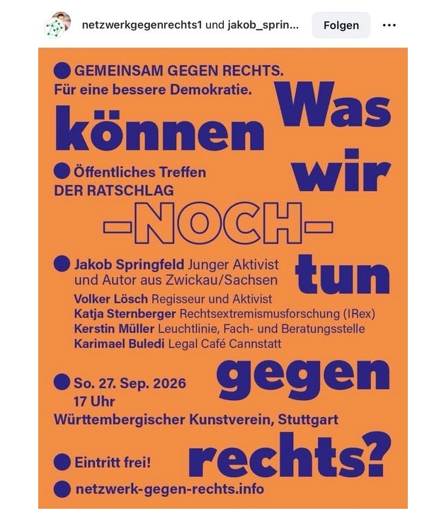 Zumeldung „Was können wir noch tun gegen rechts“