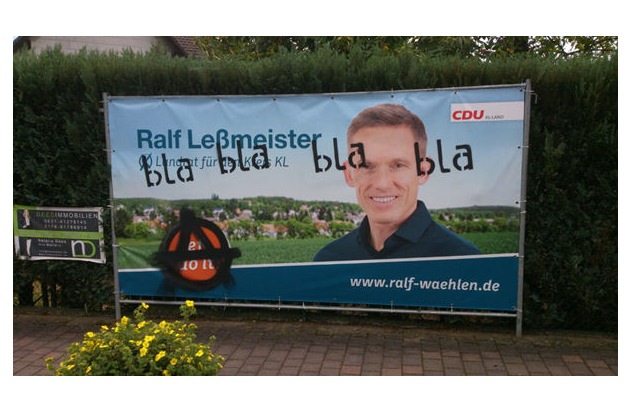 POL-PPWP: Wahlplakate beschmiert - Zeugen gesucht!