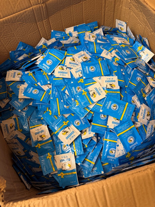 HZA-SW: Gefährliche Potenzmittel gestoppt - Zoll stellt mehr als 50.000 illegale Präparate sicher