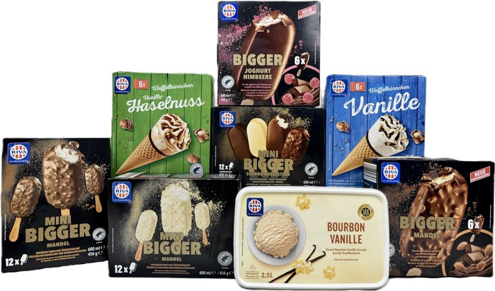 NORMA: 7. Preissenkung alleine im Februar: NORMA reduziert ab sofort Eis der Eigenmarke RIVA um bis zu 14 Prozent / Mandel, Joghurt-Himbeere und Bourbon Vanille